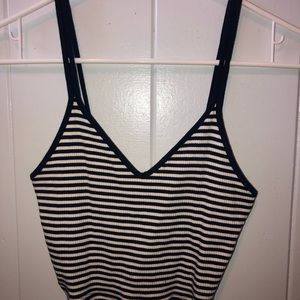 Navy blue and white cropped tank top
